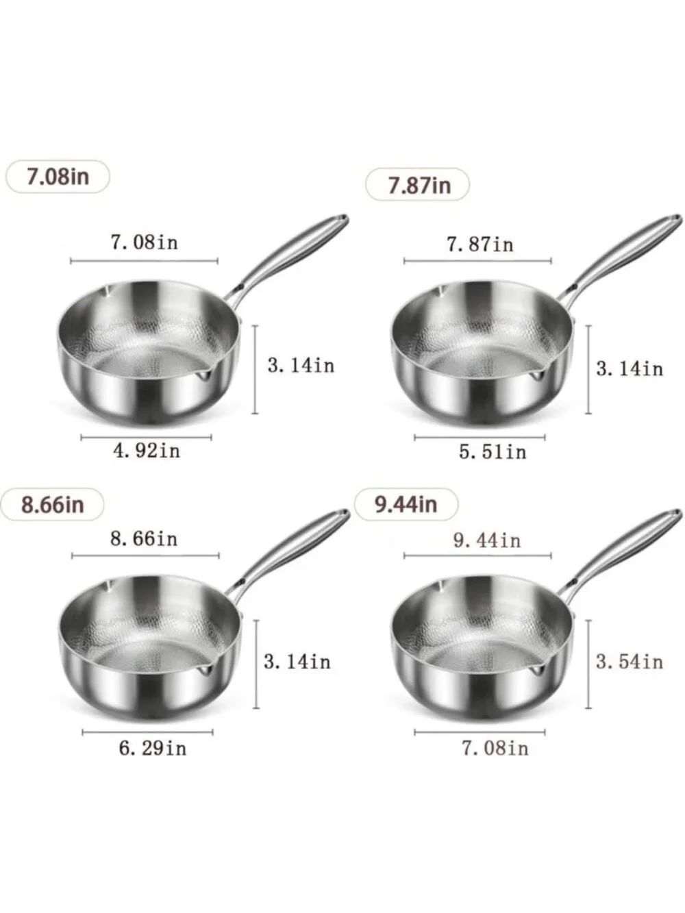 Multifunctional Titanium Hammered Non-Stick Pan, Scratch-Resistant, 7.08in